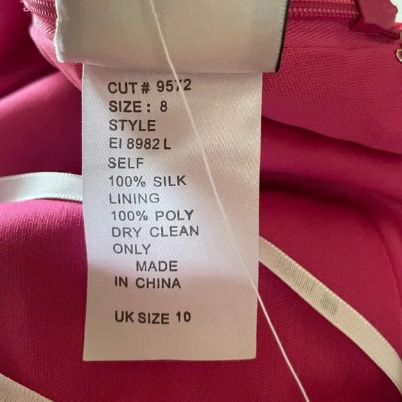 Tadashi Shoji Hot Pink Gown Style EI 8982L Vintage - Picture 4 of 7